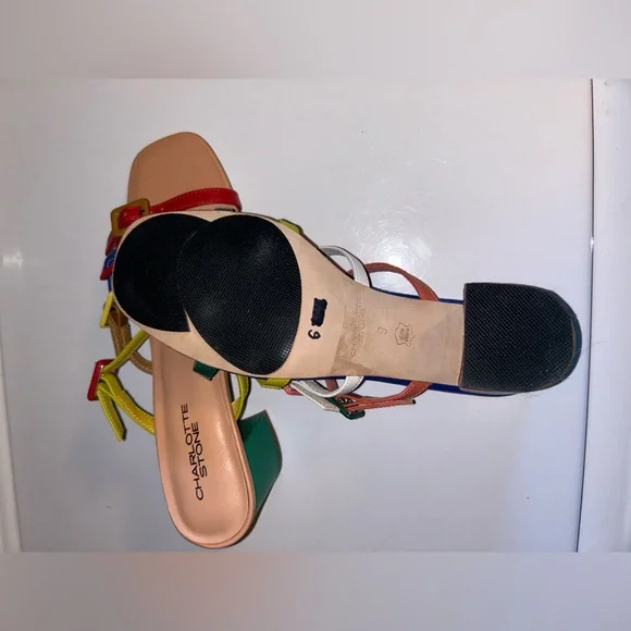 Charlotte Stone Mireille Sandal, Multicolor Mismatched Strappy Sandals, size 9 - Picture 13 of 13